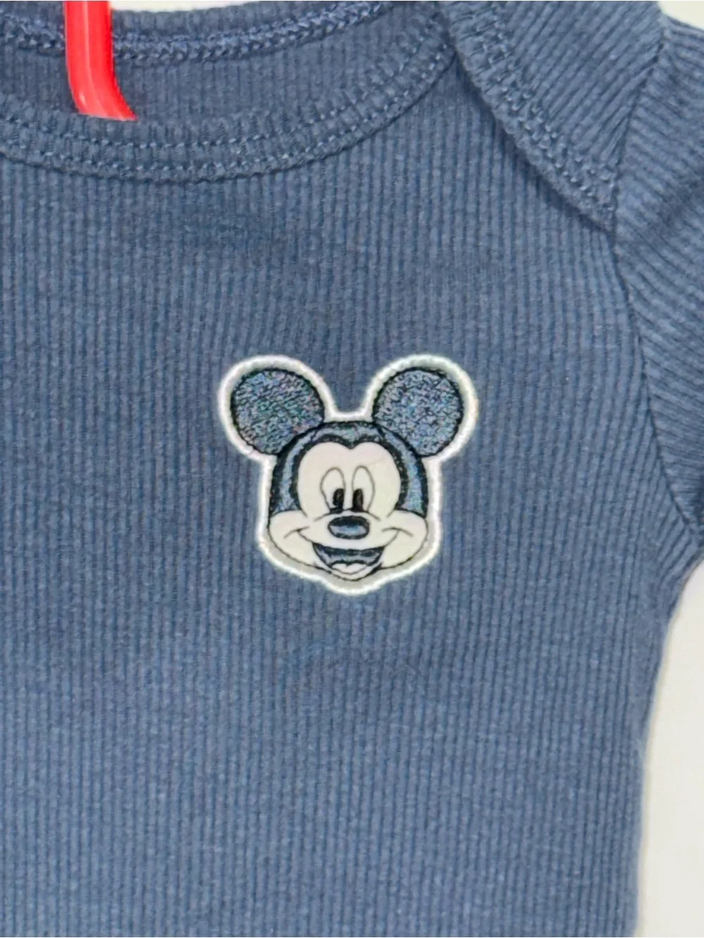 Disney Baby 6/12M Mickey Mouse Baby Boy’s 2-Piece Ribbed Bodysuit & Jeans Set